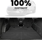 LASFIT Trunk Mat with Backrest Mat for Chevrolet Chevy Traverse 2018-2023/Traverse Limited 2024, All Weather TPE Custom Fit Cargo Mat Trunk Liner with Backrest Mat, Black