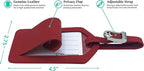 Personalized Monogrammed Leather Luggage Tags - 2 Pack