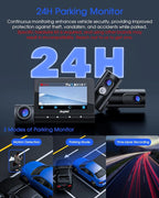5K 3 Channel Dash Cam, 5G Wi-Fi Built-in GPS with 64GB Card, 4K+1080P+1080P Front and Rear Inside Triple Car Camera with 3'' 
