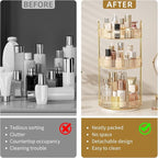 360° Rotating Makeup Organizer, Large Capacity Skincare Organizer, 3 Tier Cosmetic Skin Care Perfume Dresser Organizer, Fits 