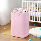 Artfeel Laundry Basket,Woven Cotton Rope Laundry Hamper,40L Versatile Storage for Dirty Clothes,Baby Toys,and Blankets in Bat