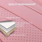 Nappa Leather Car Seat Covers Full Set, Pink Car seat Protector 5 Seats, Waterproof Car Seat Cushion, Universal Automotive Se