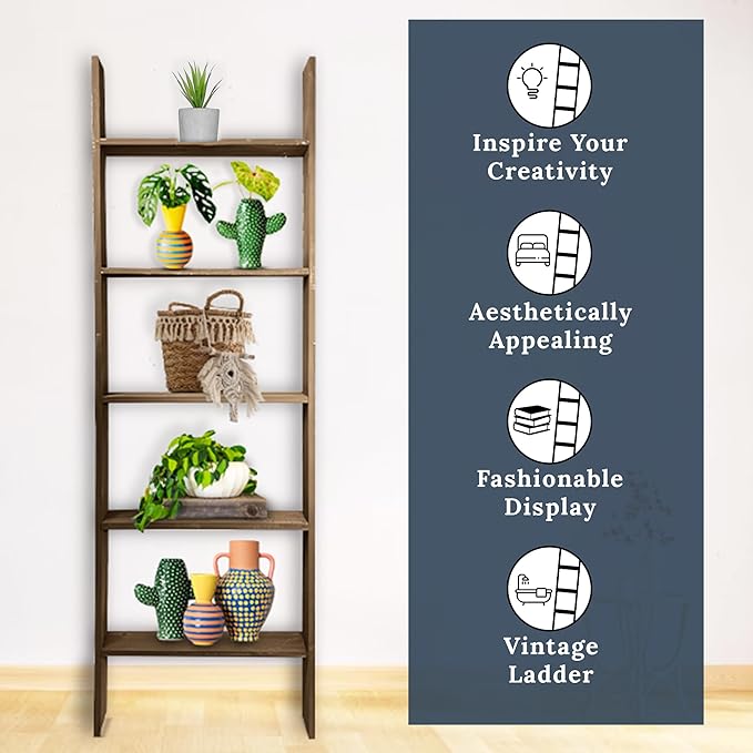 BARNWOODUSA Throw Blanket Ladder – Fully Assembled Reclaimed Wood – Rustic Decorative Ladder for Towels, Quilts, & More – Per
