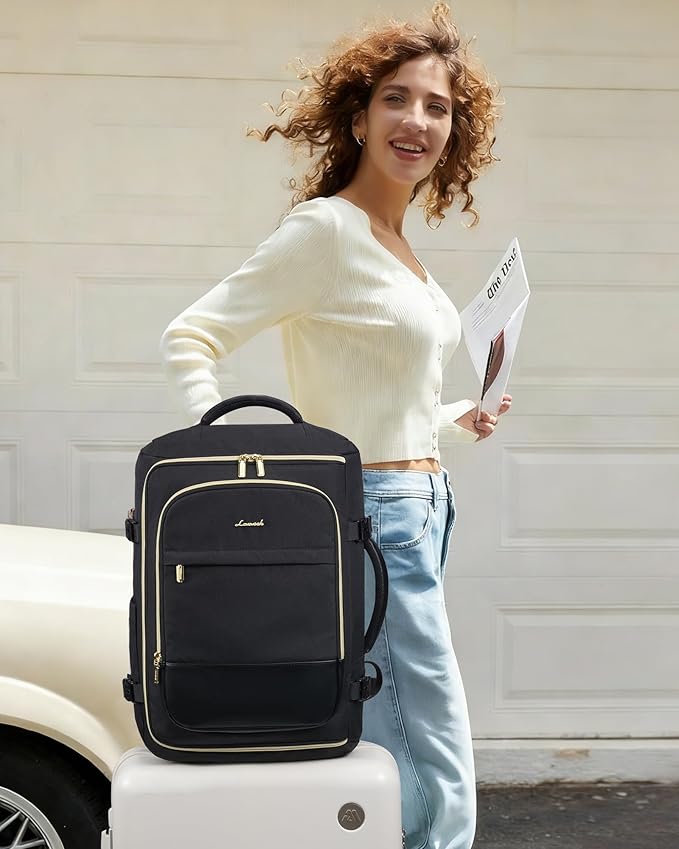 LOVEVOOK 40L Travel Backpack Carry on Flight Approved, Personal Item Bag with 3 Packing Cubes, Travel Backpack for Women Fits