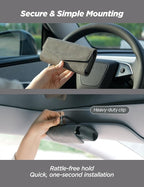 TPARTS Suede Sunglasses Holder for Tesla Sun Visor, Magnetic Glasses Protective Storage Case Vehicle Visor Organizer Box Tesla Interior Accessories (Gray Micro-suede)