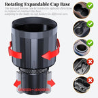 Universal Cup Holder Expander | 65-108mm Adjustable Car Adapter | Non-Slip Base for Bottles, Mugs & Handled Cups | Fit for Truck, RV, SUV, Car, Boat