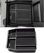 Center Console Organizer Tray for Ford F150 2021 2022 2023 2024 Accessories Interior Secondary Storage Armrest Box Insert Hidden Cubby Drawer (Full Console w/Bucket Seats ONLY) (Gray Trim)