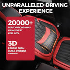 FREESOO Black Red Car Seat Covers Full Set - Faux Nappa Leather Seat Covers for Cars, Breathable Waterproof Front Seats with 