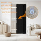 Jilron Accordian Door Curtain, 100% Blackout Folding Magnetic Doorway Curtains,Linen Style Closet Doors,for Room Divider,Priv