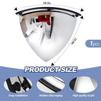 Suzile 1 Pieces 26 Inch Convex Mirror Corner Quarter Dome Mirror Blindspot for Wall Security Safety Acrylic High Viewing Angle