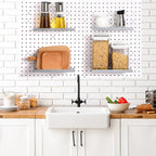 Beeveer 4 Pcs Pegboard Shelves Wall Organizer Brackets Pegboard Steel Tray Accessories Organizing Tools for Craft Garage Nurs