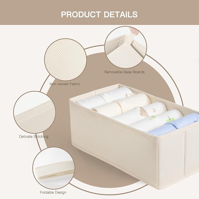 Criusia Drawer Organizer Clothes, 21 Pack Dresser Organizer for Baby Clothes, Underwear, Sock - Foldable Closet Organization 