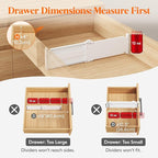 Lifewit 4" Tall 16 Pack Drawer Dividers, 27-42cm/10.5-16.5" Expandable Drawer Divider for Clothes, Adjustable Dresser Drawer 