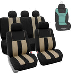 FH Group Car Seat Cover Full Set Striking Striped Car Seat Covers with Front Seat Covers and Rear Split Bench, Universal Fit 