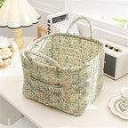 Boho Fabric Storage Basket, Large Capacity Laundry Basket, 12.2'' x 10.23'' x 10.23'' Collapsible Laundry Hamper with Easy Ca