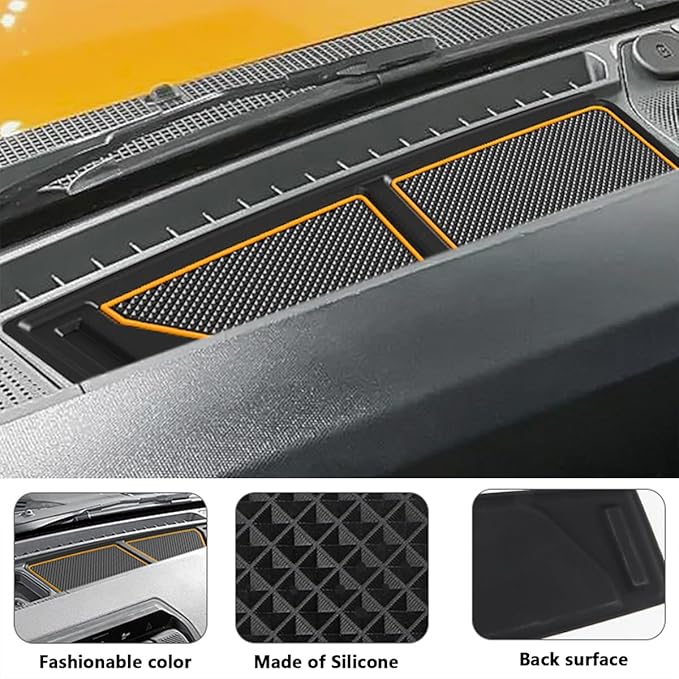 Auovo Dash Cover Tray Fit for Ford Bronco Accessories 2026 2025 2021 2022 2023 2024 Anti-Slip Silicone Dashboard Mat fit Bron