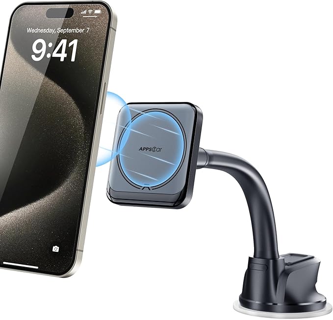 APPS2Car Magnetic Car Phone Holder, Compatible with MagSafe, Magnetic Phone Mount for iPhone 17 16 15 14 13 Series, Universal Magnet Phone Holder for Car