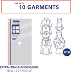 Hefty Hanging Compression Bags 3 Extra Long Vacuum Garment Storage Bags for Clothes, Travel, Closet Organization (60 X 27 Inc
