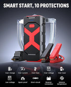BOOKOO A9 Jump Starter 4000A for Car,Boat,Lawnmower 12L Gas&10L Diesel Engines Portable 12V Car Battery Jump Starter with