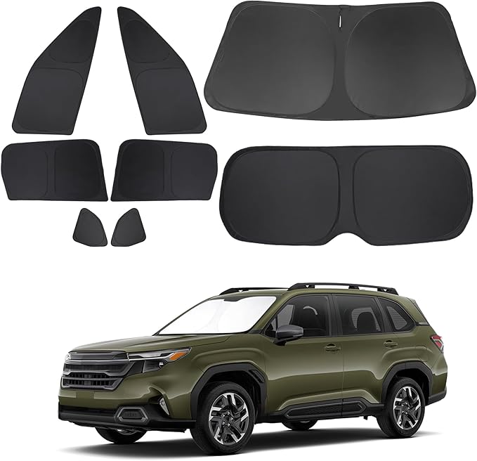 TINGLU Window Shades for Subaru Forester 2025 2026 Accessories Car Side Full Windows Rear Triangular Windshield Sun Shade Sun UV Rays & Privacy Protection for Camping 8PCS
