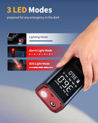 Cordless Tire Inflator 150PSI Portable Air Compressor with Auto Shutoff, Air Pump for Car Tires, Motorcycle, Bike, Balls, Inflatables, LED Light, Red, Large Capacity