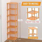 MHXW SXPN Bamboo Free Standing Shoe Rack Shelf Multi Tier Tall Wooden Stackable Shoes Rack Organizer for Closet Front Door En