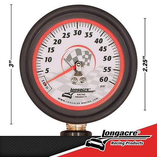 Longacre 52-52003 Tire Pressure Gauge, 2-1/2 Inch, 0-60 PSI