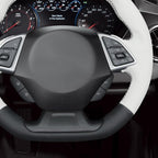 MEWANT Hand Stitched White Leather Steering Wheel Cover Wrap for Chevrolet Camaro 2017-2022 Steering Wheel Accessories for Chevrolet Camaro 2017-2022