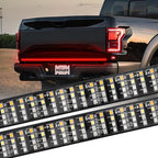 Nilight Truck Tailgate Light Strip 60" Quad Row 648 LED Strip with Red Running Brake Lights White Reverse Lamp Amber Turn Signals