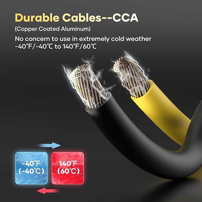 Heavy Duty Jumper Cables, 1 Gauge 30 Feet 900A Booster Cables Jump Start Automotive Jumper Cables Kit for Car, SUV, and Trucks with Carry Case, Gloves, Brushes