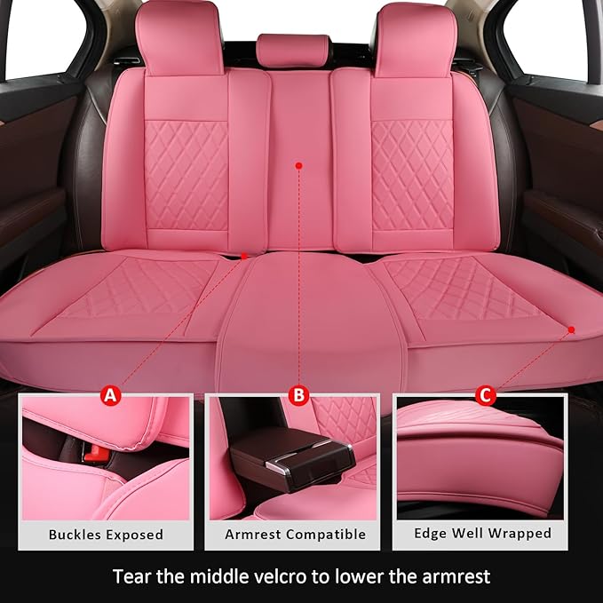 MIROZO Car Seat Covers,Leather Seat Cover Waterproof Automotive Seat Covers Full Set Car Seat Protector Seat Cover Set Vehicl
