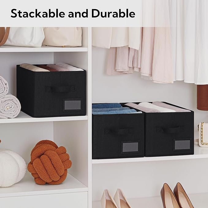 GRANNY SAYS Shelf Storage Bins, Fabric Storage Baskets for Closet and Clothes, Collapsible Storage Boxes with Handles, Decora