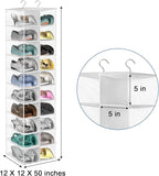 coastal rose Hanging Shoe Organizer for Closet, 20 Sections Hanging Closet Organizers and Storage Shelves, Space Saving Shoe 