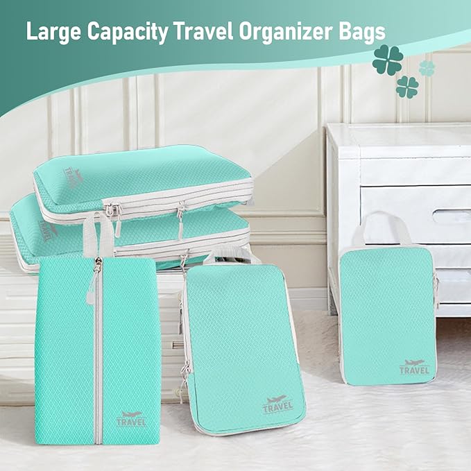 5 Set Packing Cubes For Travel Essentials, Luggage Packing Organization Cubes Suitcase Organizer Bags Set For Luggage Travel 