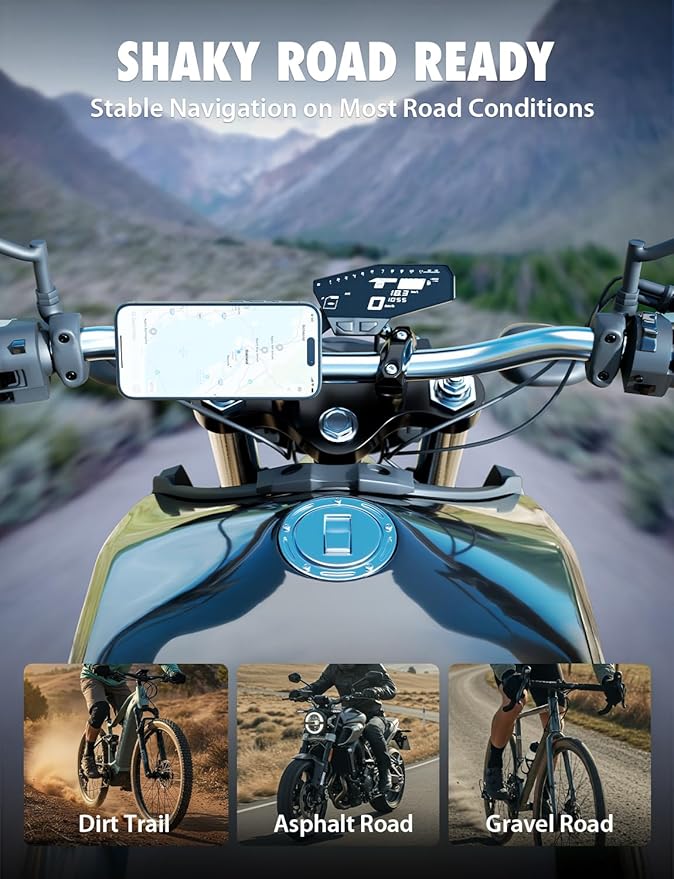 Bracketron MagSafe Bike Mount - MagAlign MAX Magnetic Phone Holder for Bike, Handlebar Phone Mount with Strong Magnetic Suction & 360° Rotation