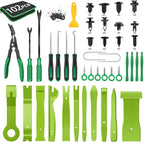 GOOACC 102Pcs Trim Removal Tool, Auto Push Pin Nylon Bumper Retainer Clip Set Fastener Terminal Remover Tool Round Handle Cro