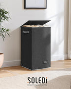 SOLEDI Laundry Hamper with Lid 90L Large & Tall Collapsible Laundry Basket, Clothes Hamper with Bag Removable Easy to Carry, 