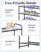 Kitsure Shoe Rack - Stainless Steel Shoe Organizer, Sturdy Shoe Rack for Closet and Front Door Entrance, Free Standing Shoe S
