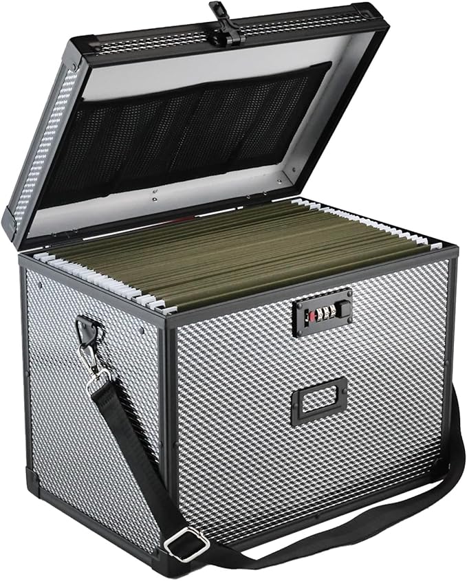 File Storage Cabinet File Organizer Document Organizer File Box in Office and Home with Combination Lock with 20 Letter Size 