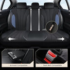 Coverado Seat Covers for Car, Leather Automotive Car Seat Covers 5 Seats, Mesh Breathable Auto Seat Protectors, Driver Seat C