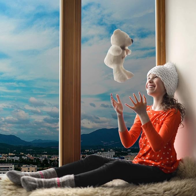 Volcanics One Way Window Privacy Film with Installation Tools, Sun Blocking Window Tinting Film for Home Heat Control Mirror Tint Film Static Cling 23.6 x 78 Inches, Silver
