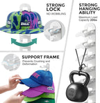 Hat Hook for Wall, 2 Pack Hat Organizer Hold up to 20 Hats,Hat Holder with Strong Adhesive and 8 Pack Screws, Cap Holder Hat 