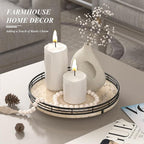 Italian Natural Travertine Lazy Susan Turntable for Table Top – 10” Round Marble Tray Organizer for Bathroom, Vanity, Dining 