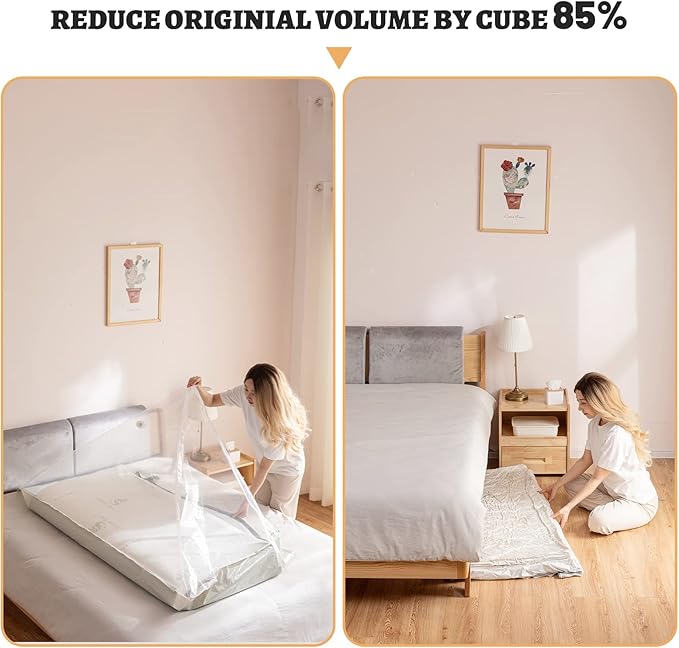 2 PCS Mattress Vacuum Bag, 86.7x39.4 inches Space Saver vacuum Storage Bags,Oversized Vacuum bags, MattressBag Vacuum Sealer 