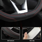 West Llama Customized Auto Car Steering Wheel Cover for Nissan,D Shaped Steering Wheel Cover for Rogue,Altima,Kicks (D-Shaped
