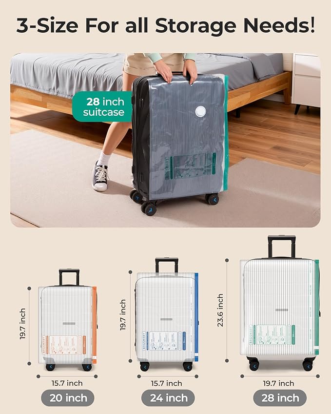 BAGSMART Vacuum Bags for Travel with Rechargeable Air Pump, Portable Space Saver Bags for Travel & Home, Vacuum Compression S