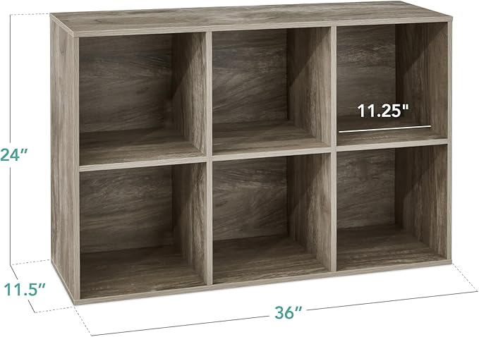 Best Choice Products 6-Cube Storage Organizer, 11in Shelf Opening, Bookcase, Display Shelf, Customizable w/ 3 Removable Back 