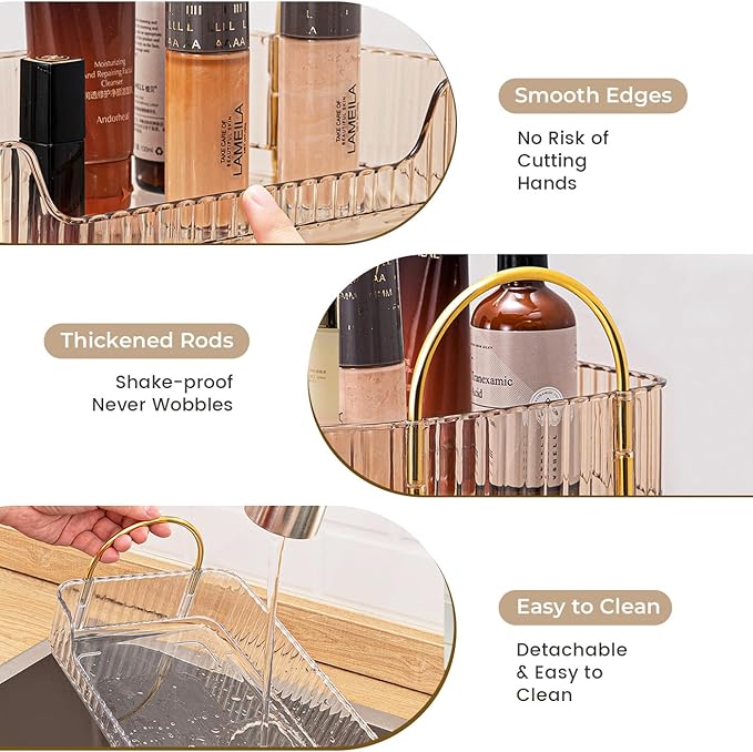 Aveniee Bathroom Counter Organizer, 2 Tier Perfume Skin Care Countertop Storage Shelf, Vanity Makeup Tray for Cosmetic Skinca