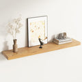 Elm Floating Shelves for Wall Decor, Rustic Solid Wood Shevles Wall Mounted with Invisible Bracket for Living Room Bathroom B