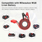 Jumper Cable Clamps for Milwaukee M18 18V Battery Jump Starter, 5.90 FT 8AWG Car Battery Jumper Cable with Adapter, Automotive Battery Booster Cable for Tools used to Jump Start a Car